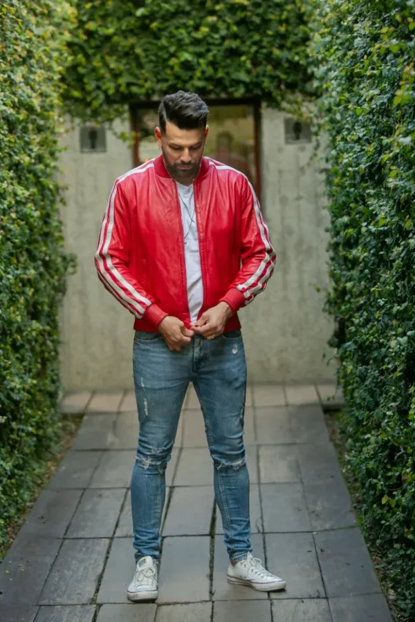 Red Roma Leather Jacket - Wholesale - Image 11