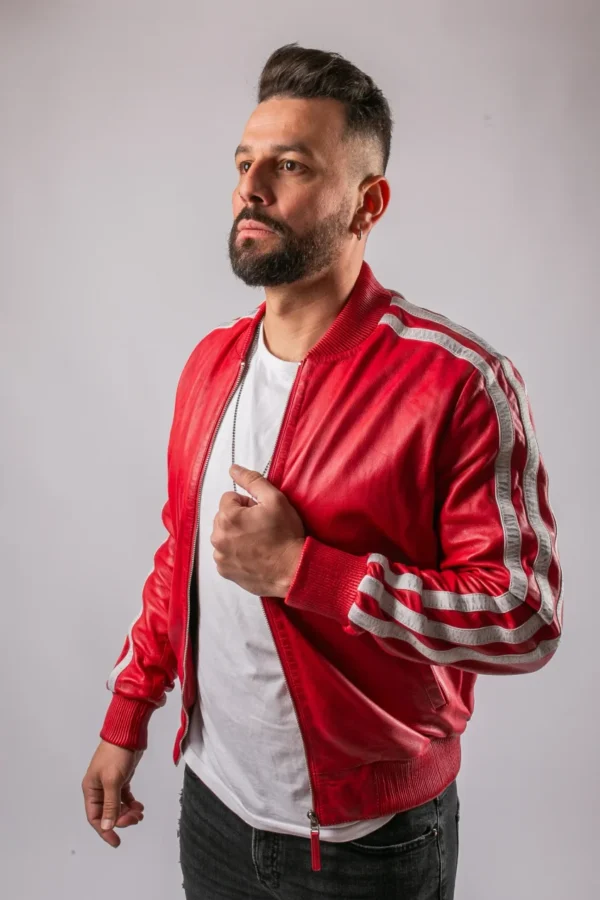 Red Roma Leather Jacket - Wholesale - Image 3